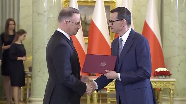 Торжественная церемония приведения Матеуша Моравецкого к присяге в качестве премьер-министра Польши. 27 ноября 2023