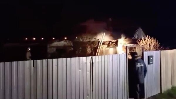 Пожар в Курганинском районе Кубани
