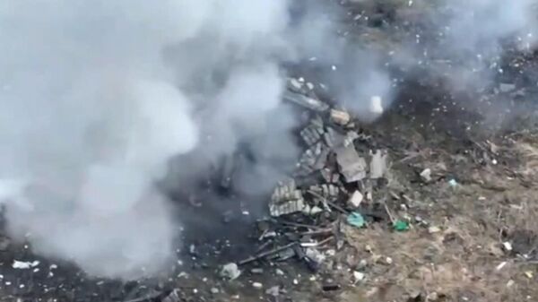Уничтожение украинских укреплений FPV-дронами