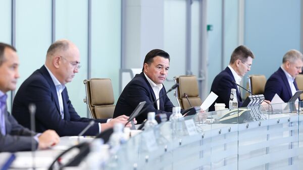 Губернатор Московской области Андрей Воробьев на совещании с руководящим составом правительства региона