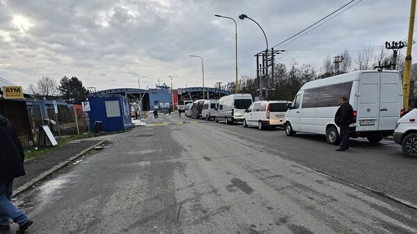 Заблокированный КПП на границе с Украиной