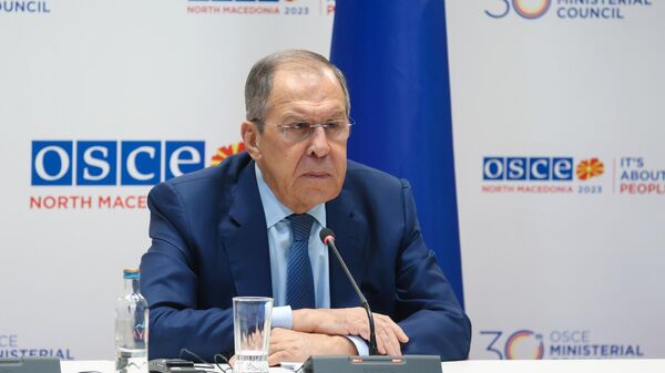 Министр иностранных дел РФ Сергей Лавров на пресс-конференции по итогам заседания Совета МИД ОБСЕ