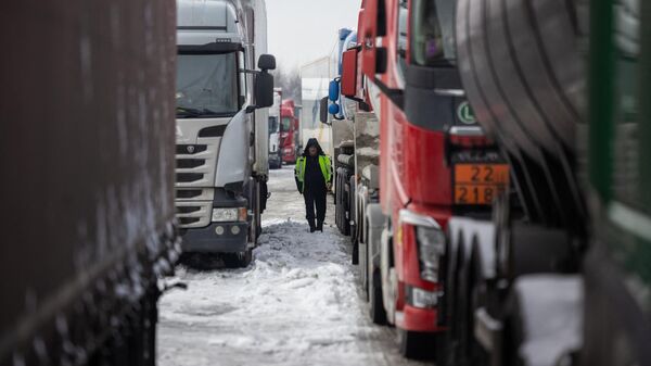 Большегрузные автомобили на польско-украинской границе