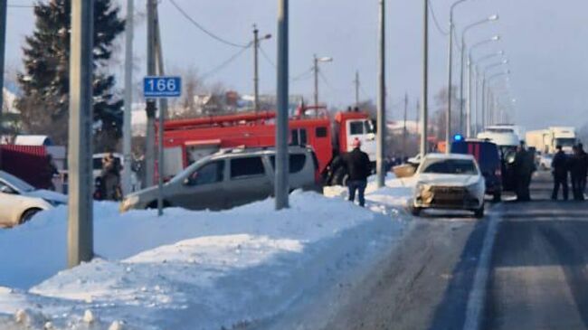 Место стрельбы на территории Рыбновского района Рязанской области, в результате которой погиб полицейский