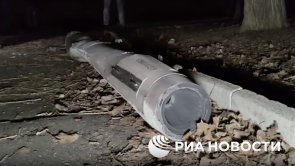 Ракета HARM, упавшая на детской площадке в центре Донецка. 6 декабря 2023