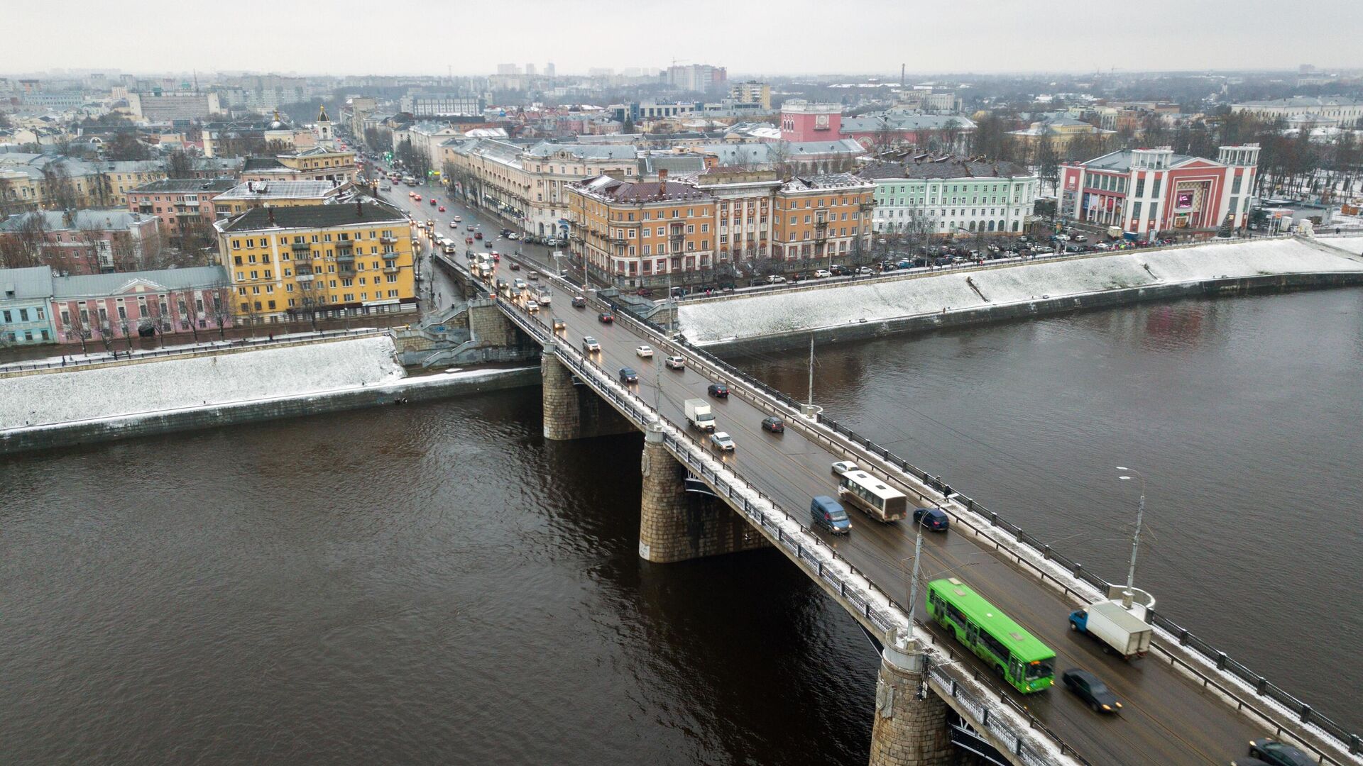 Мост через реку Волгу в городе Твери - РИА Новости, 1920, 12.12.2023