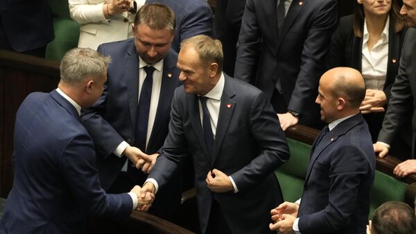 Дональд Туск после получения новым правительством Польши вотума доверия в парламенте