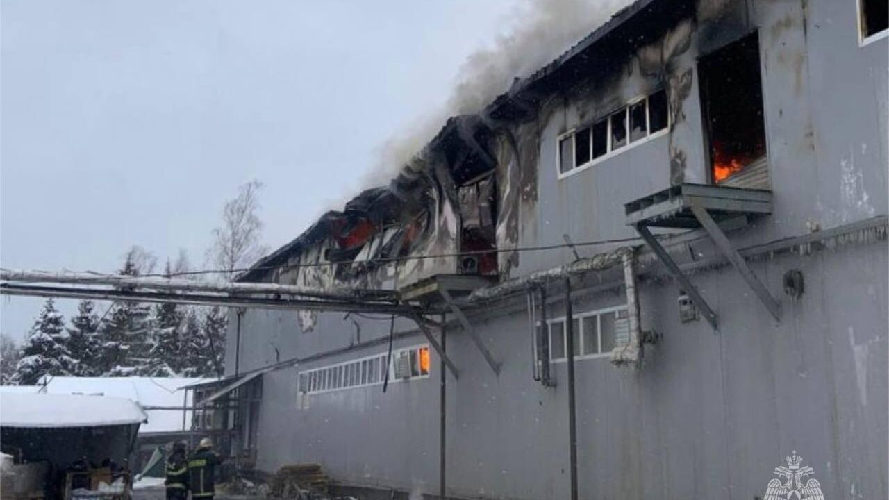 Пожар в деревне Петушки, где горит производственное здание - РИА Новости, 1920, 13.12.2023