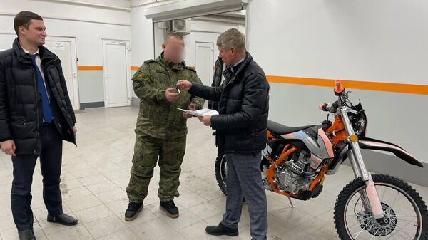Кроссовый мотоцикл для оператора дронов в зону спецоперации, отправленный из Уфы