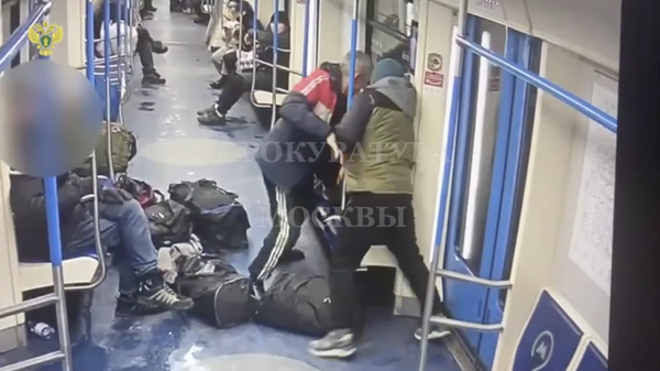 Драка в вагоне московского метро