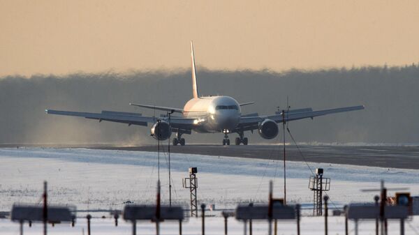 Самолет Airbus A321 авиакомпании Nordwind после приземления в международном аэропорту Шереметьево