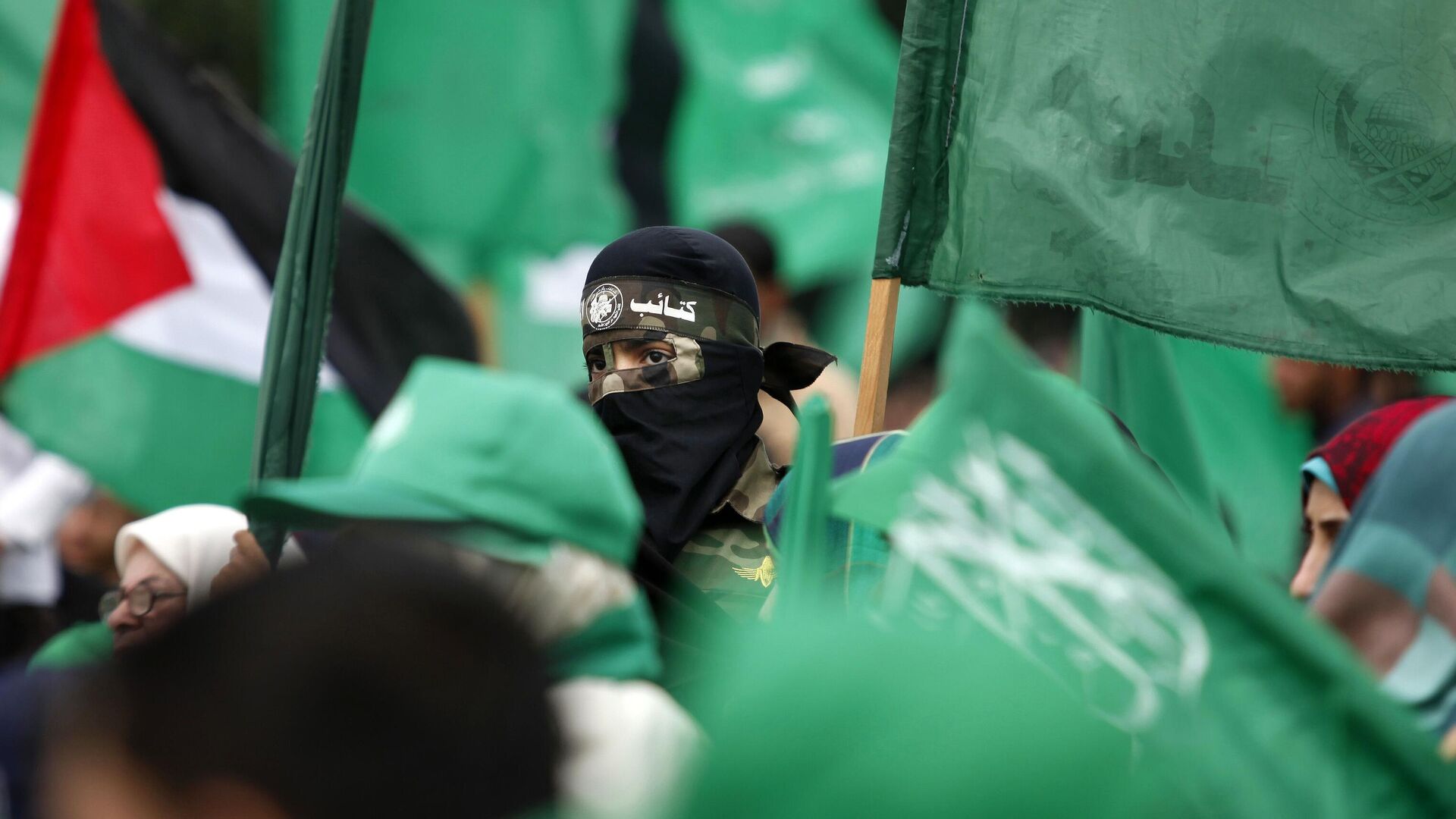 Сторонники ХАМАС на митинге в Газе - РИА Новости, 1920, 21.12.2023