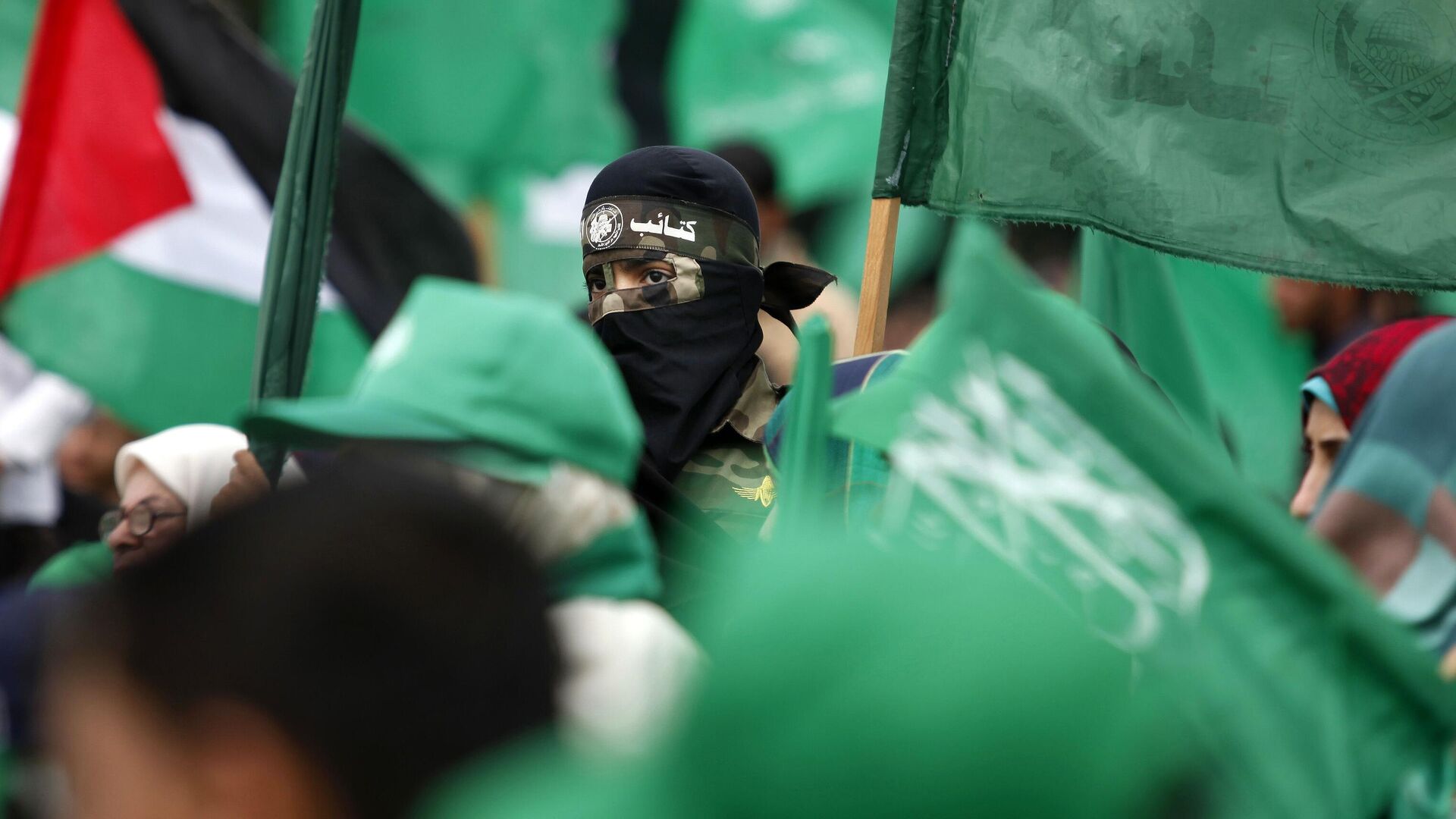 Сторонники ХАМАС на митинге в Газе - РИА Новости, 1920, 21.12.2023