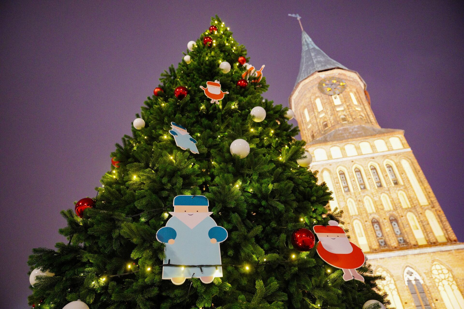 Новогодняя ель у Кафедрального собора в Калининграде - РИА Новости, 1920, 17.11.2025