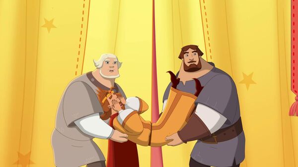 Кадр из мультфильма Три богатыря и Пуп Земли