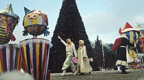 Празднование Нового года в парке Сокольники