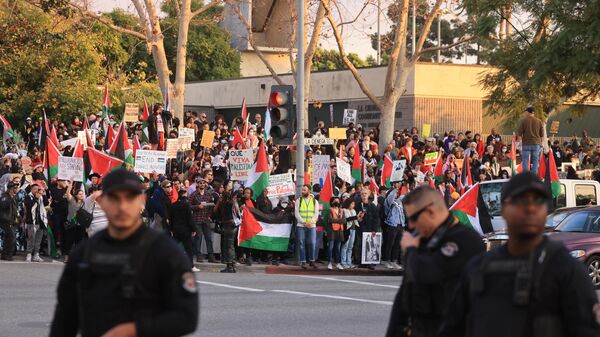 Пропалестинская акция протеста в Лос-Анжелесе