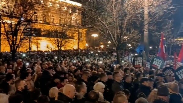Протесты представителей оппозиции в Сербии