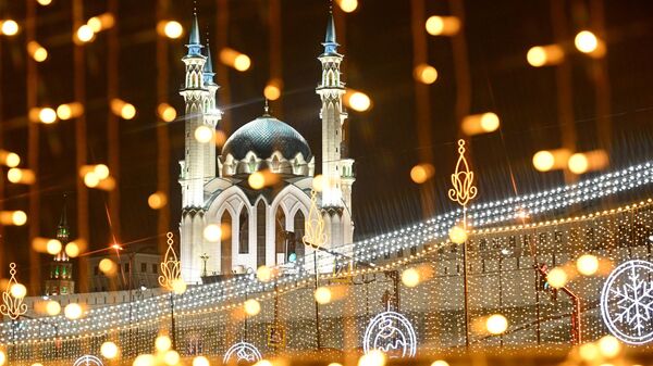 Подсветка мечети Кул-Шариф в Казани