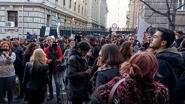 Акция протеста в Белграде. Архивное фото