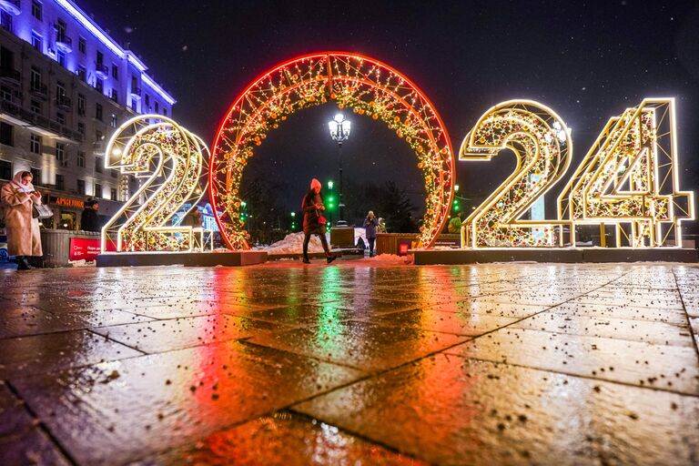 Новогоднее оформление Пушкинской площади
