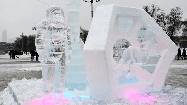 Открытие экспозиции ледяных скульптур на ВДНХ