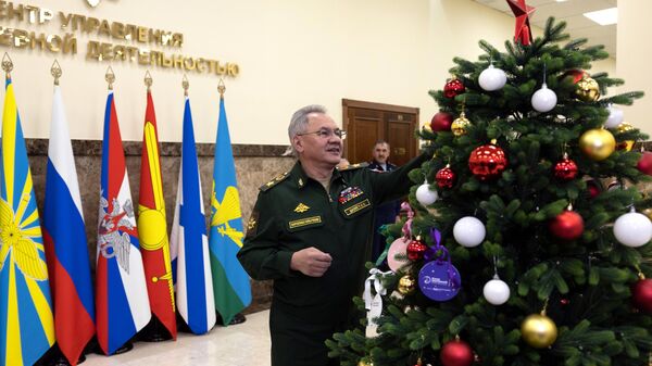 Министр обороны РФ Сергей Шойгу принимает участие во всероссийской новогодней благотворительной акции Ёлка желаний. 28 декабря 2023