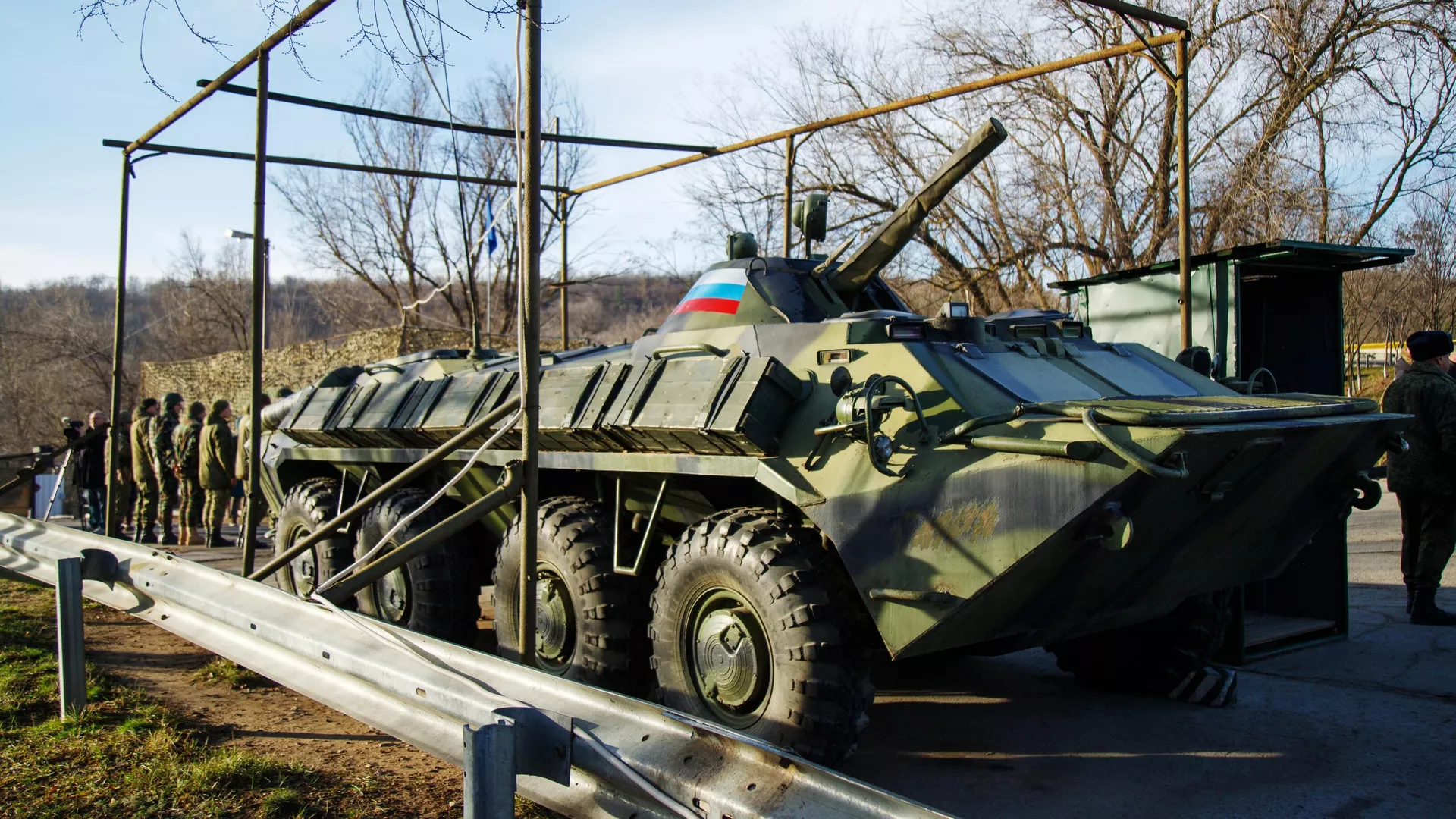 БТР 82А ВС РФ на КПП в Приднестровье БТР 82А ВС РФ на КПП в Приднестровье - РИА Новости, 1920, 18.01.2024