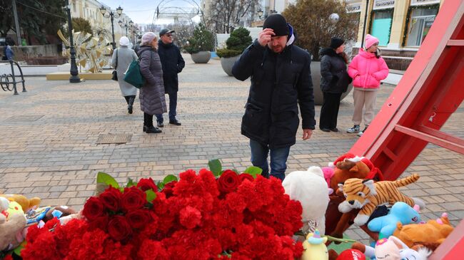 Мемориал в память о погибших после обстрела ВСУ в Белгороде