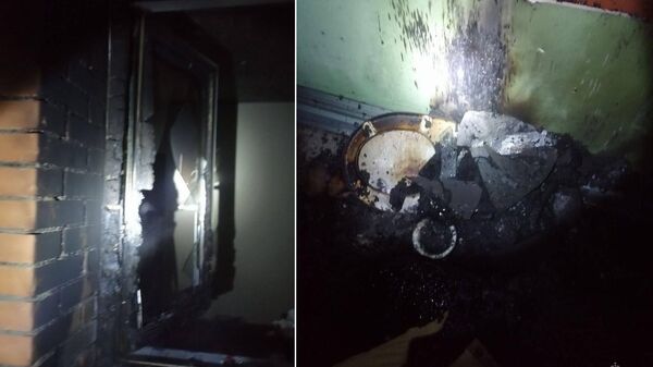 Последствия пожара после попадания фейерверка в балкон многоэтажного дома в Улан-Удэ. 1 января 2024