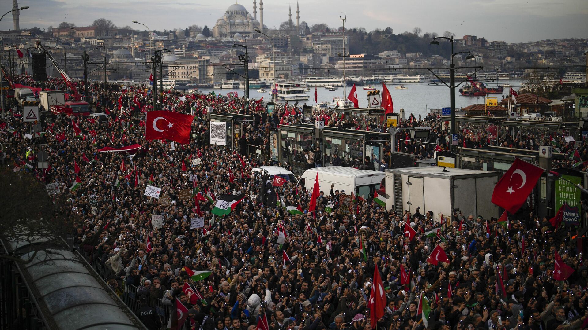 Пропалестинский митинг в Стамбуле. 1 января 2024 - РИА Новости, 1920, 01.01.2024