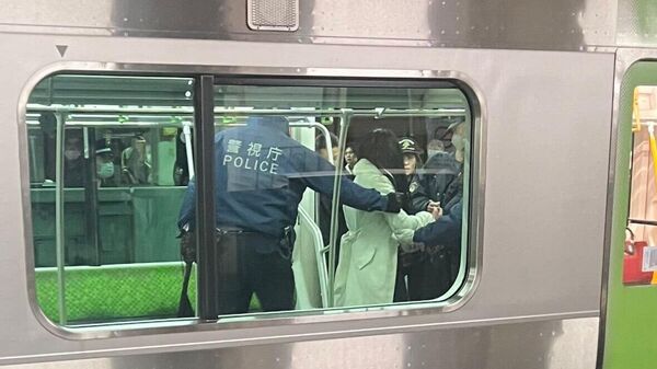 Задержание женщины, которая напала с ножом на людей в поезде метро в Токио