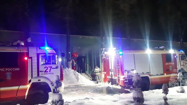 Ликвидация пожара в кафе в парке Швейцария в Нижнем Новгороде