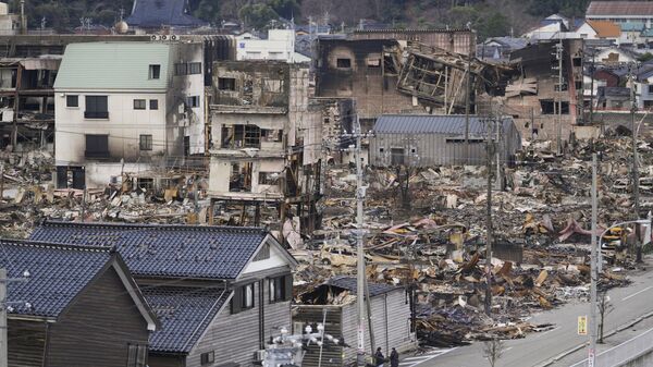 Последствия землетрясения в японском городе Вадзима