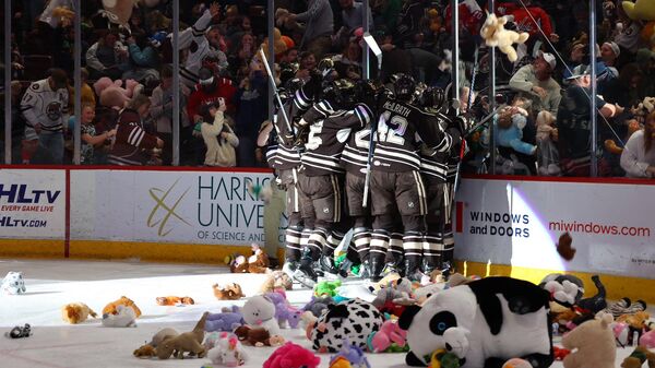 Болельщики на матче АХЛ бросили на лед более 74 тыс игрушек