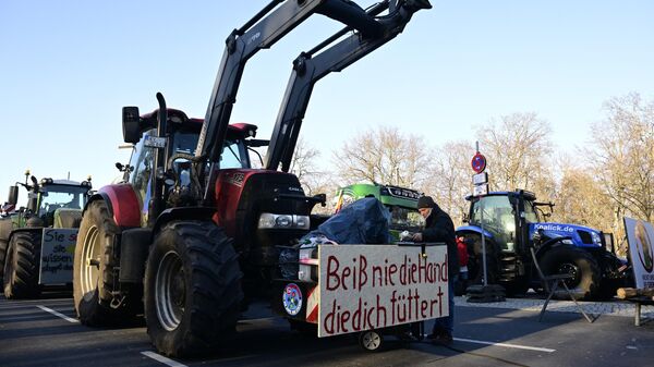 Акция протеста фермеров в Берлине