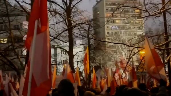 Протесты оппозиционной партии в Варшаве