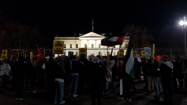 Протесты у Белого дома в Вашингтоне из-за ударов по хуситам в Йемене