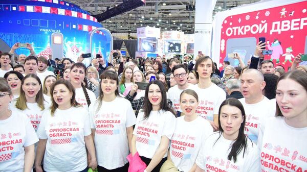 Флешмоб с исполнением песни Катюша прошел в ходе дня Орловской области на выставке Россия на ВДНХ