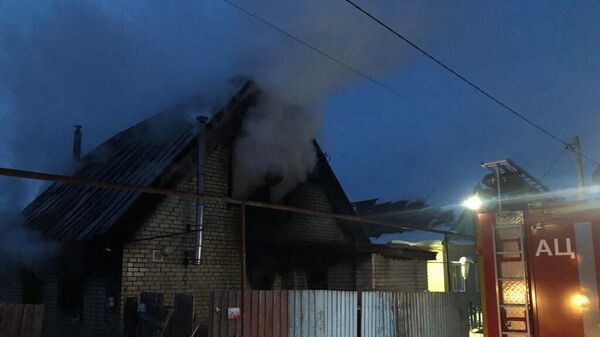 Место пожара в частном доме в селе Чемодановка в Пензе