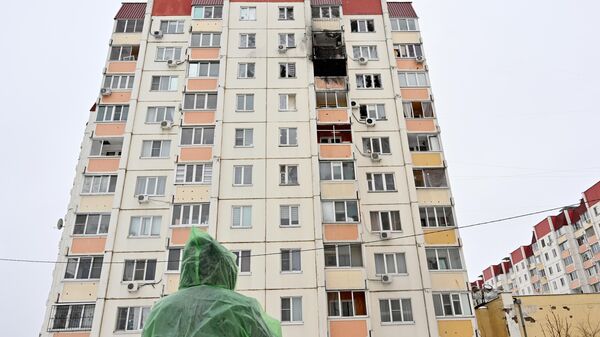 Жилой дом в Воронеже, пострадавший в результате ночной атаки дронов со стороны ВСУ