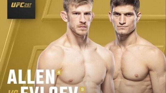 Афиша боя Аллена против Евлоева на турнире UFC 297