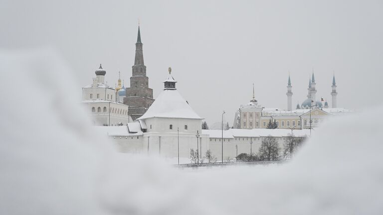 Казанский Кремль во время метели