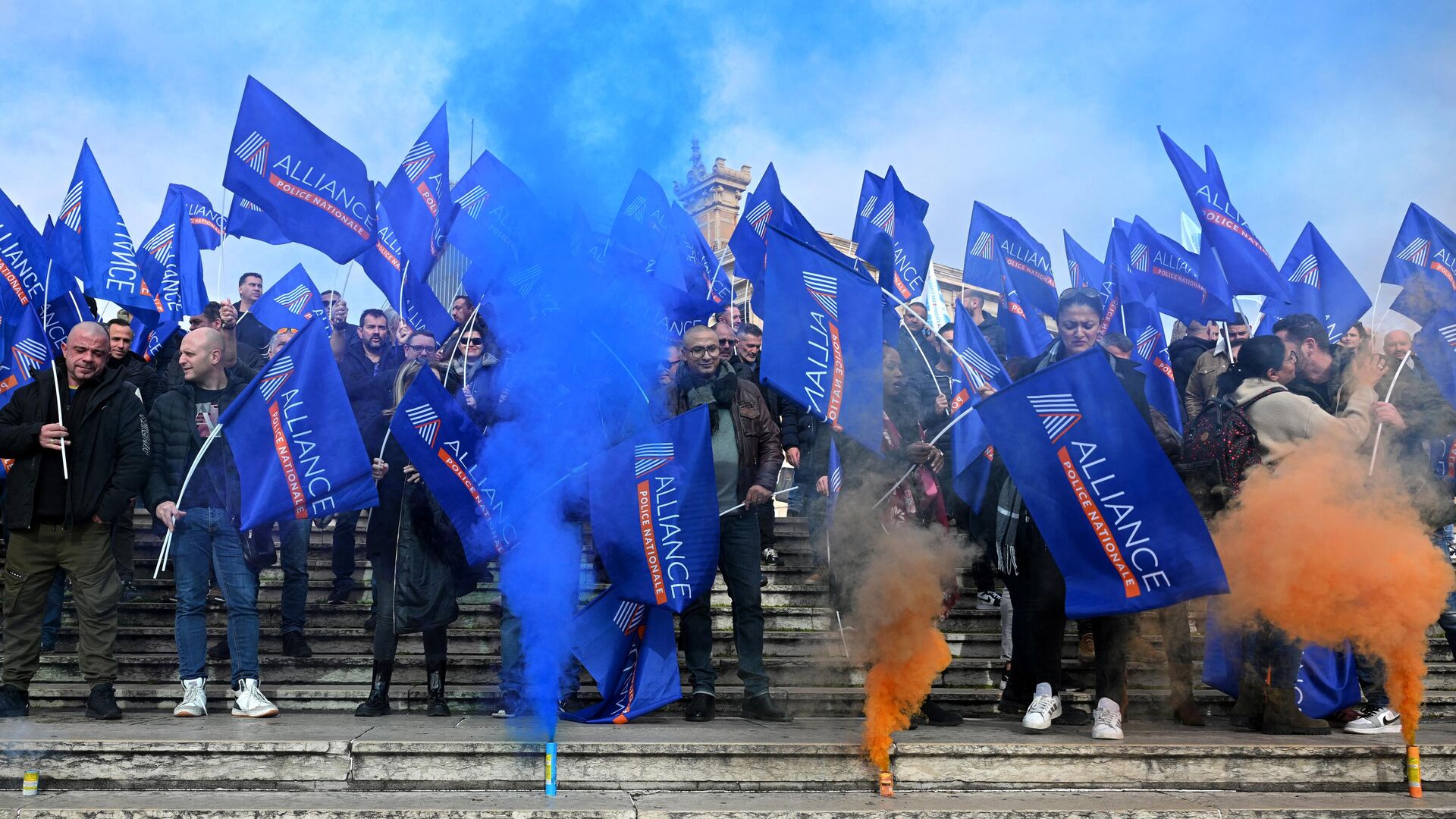 Акция протеста полицейского союза Альянс в Париже. 18 января 2024 - РИА Новости, 1920, 18.01.2024