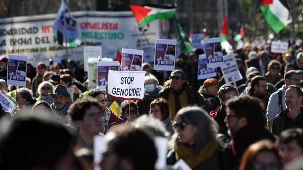 Акция протеста в поддержку Палестины в Мадриде
