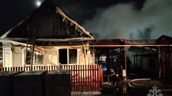 Место пожара в частном доме в Невьянске Свердловской области. 22 января 2024