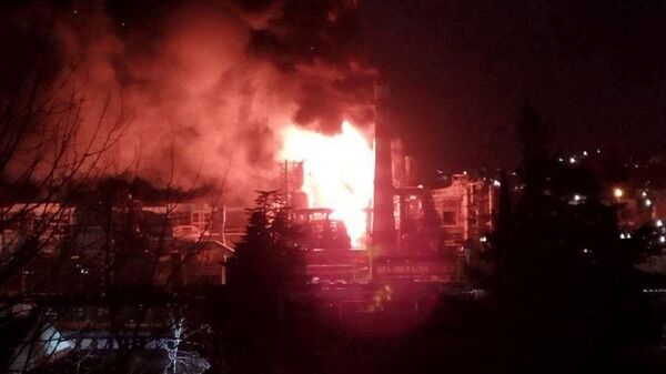 Пожар на территории нефтеперерабатывающего завода в Туапсе. 25 января 2024