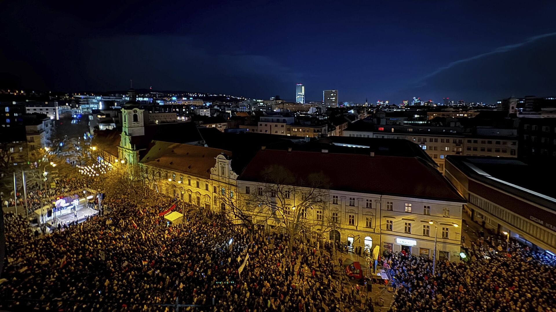 Митинг против планов правительства провести масштабную реформу уголовного законодательства в Братиславе. 25 января 2024 - РИА Новости, 1920, 25.01.2024