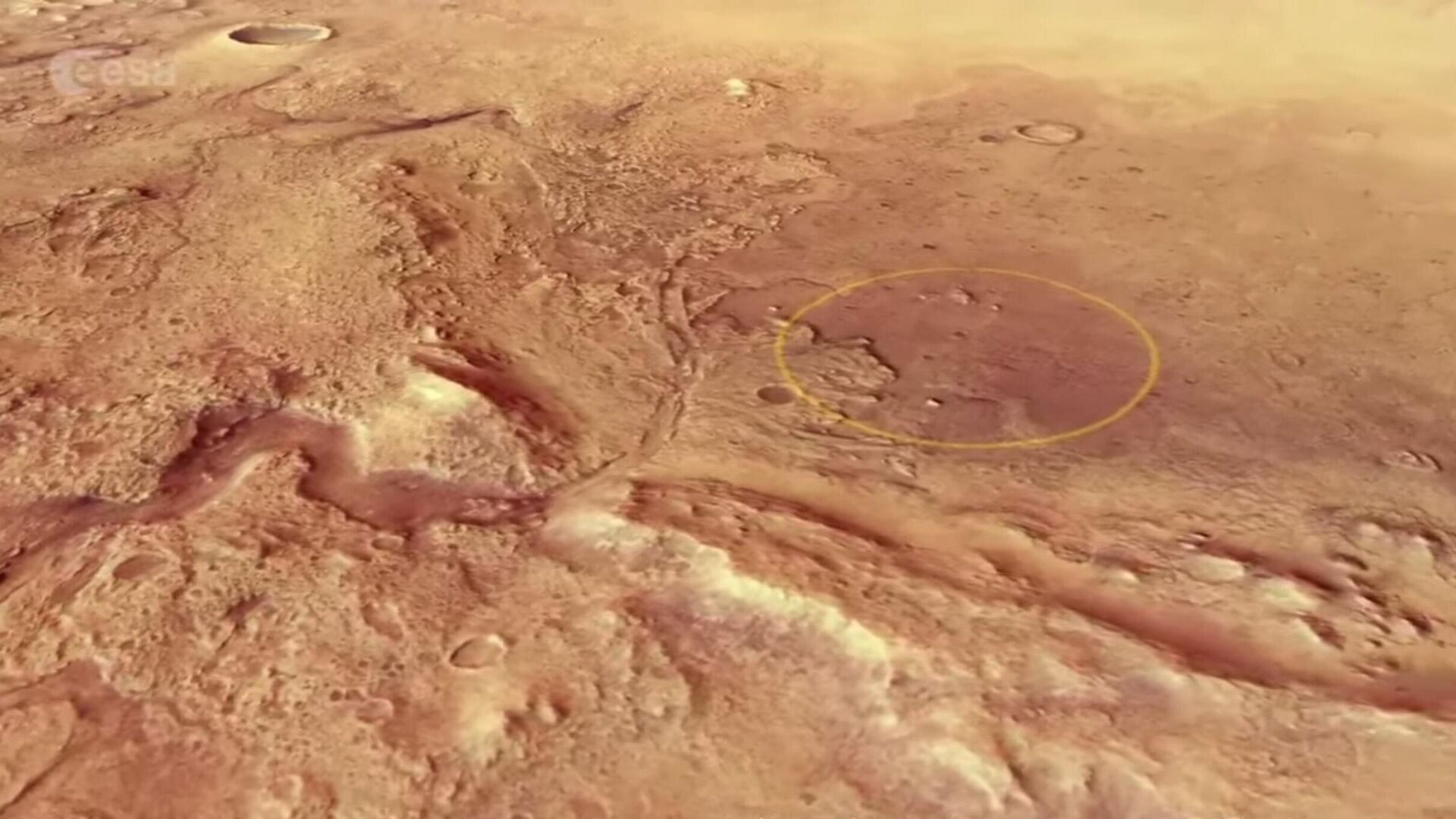 Фото Западной дельты кратера Езеро, сделанное автоматической межпланетной станцией Марс-экспресс Европейского космического агентства - РИА Новости, 1920, 08.04.2024