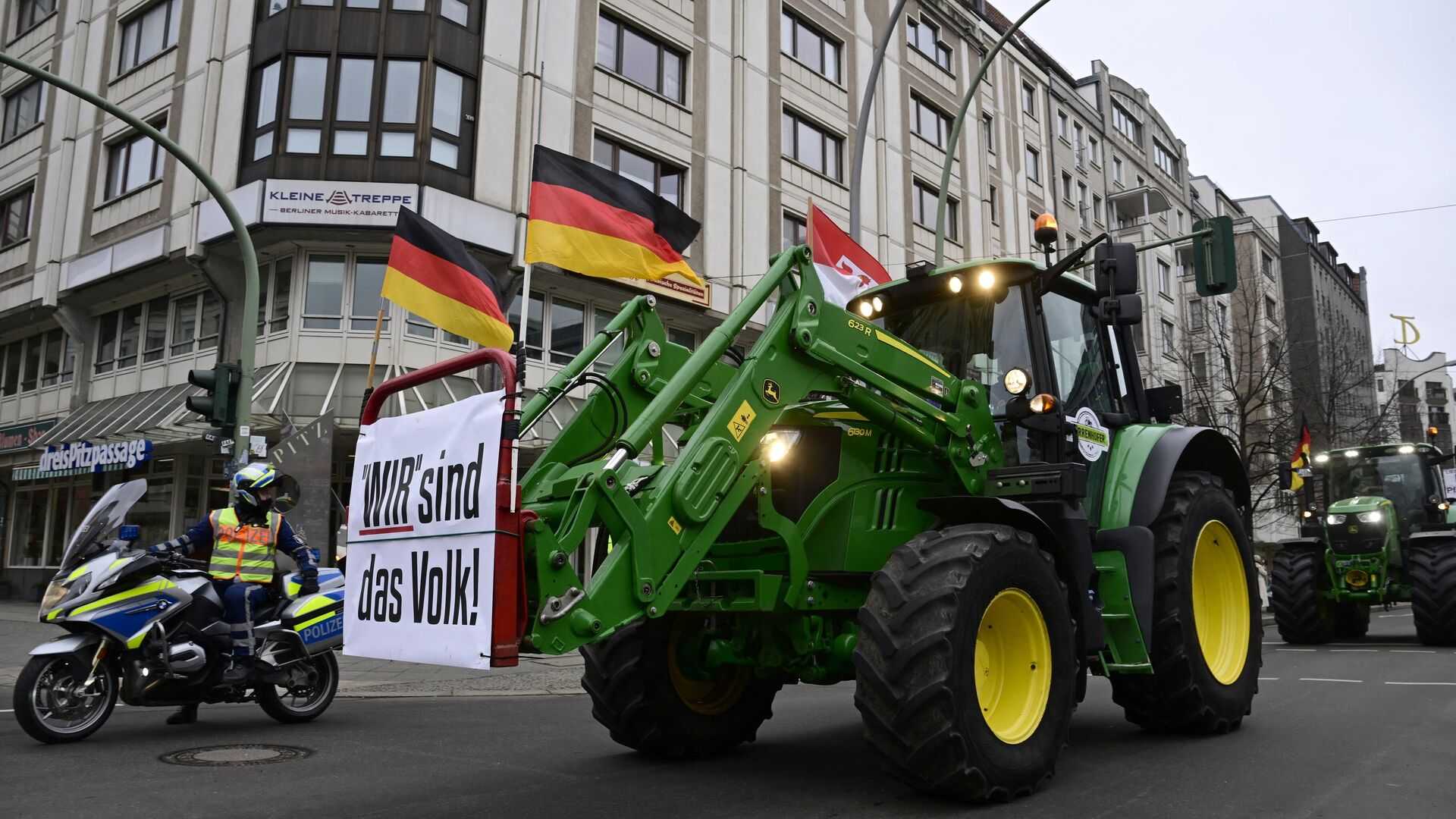 Демонстрация фермеров против сокращения субсидий на топливо в Берлине. 26 января 2024 - РИА Новости, 1920, 26.01.2024